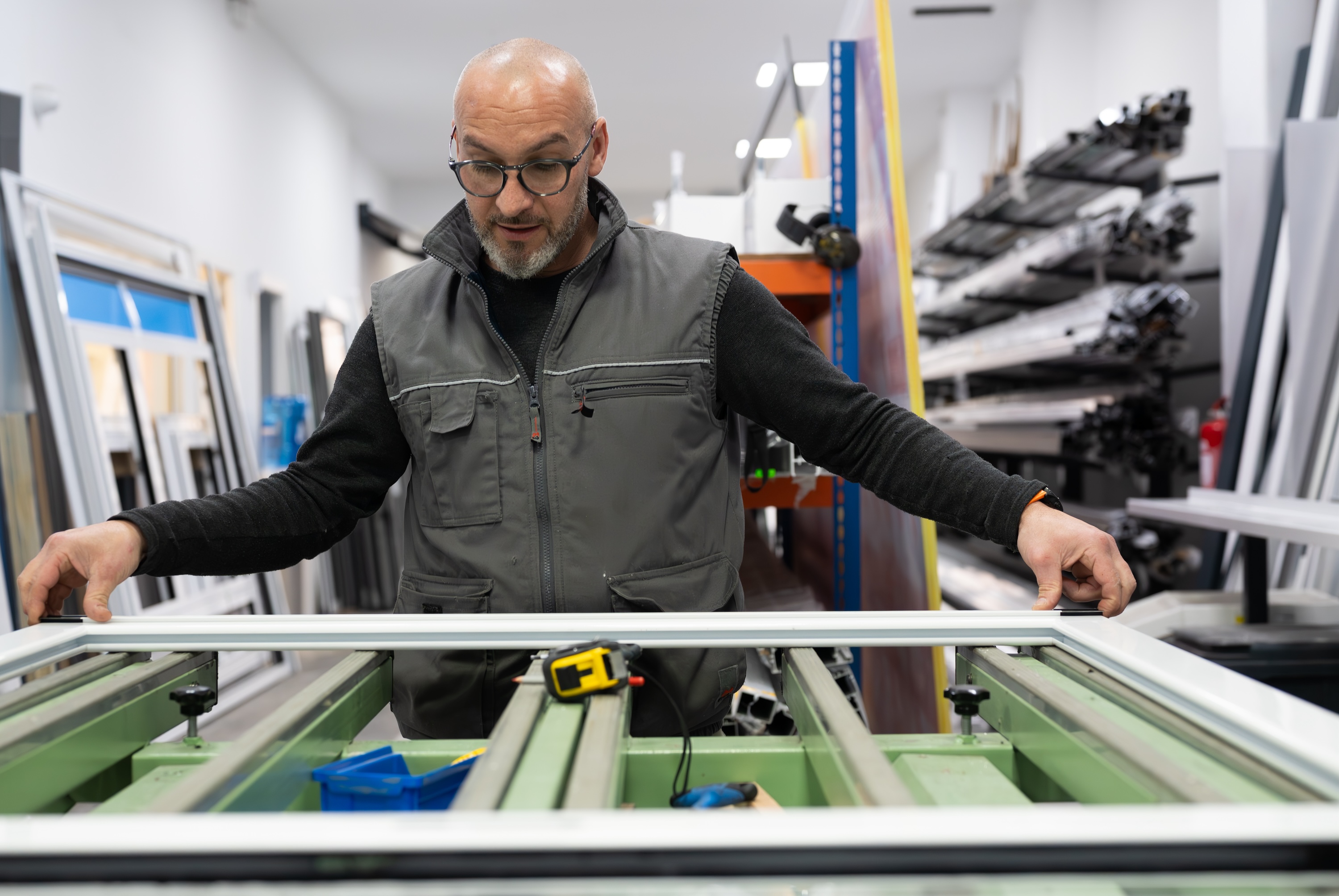 Vakmensen aan het werk in de fabriek